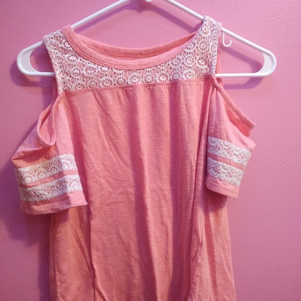 Short Sleeve Shirt, Pink, Size 18.